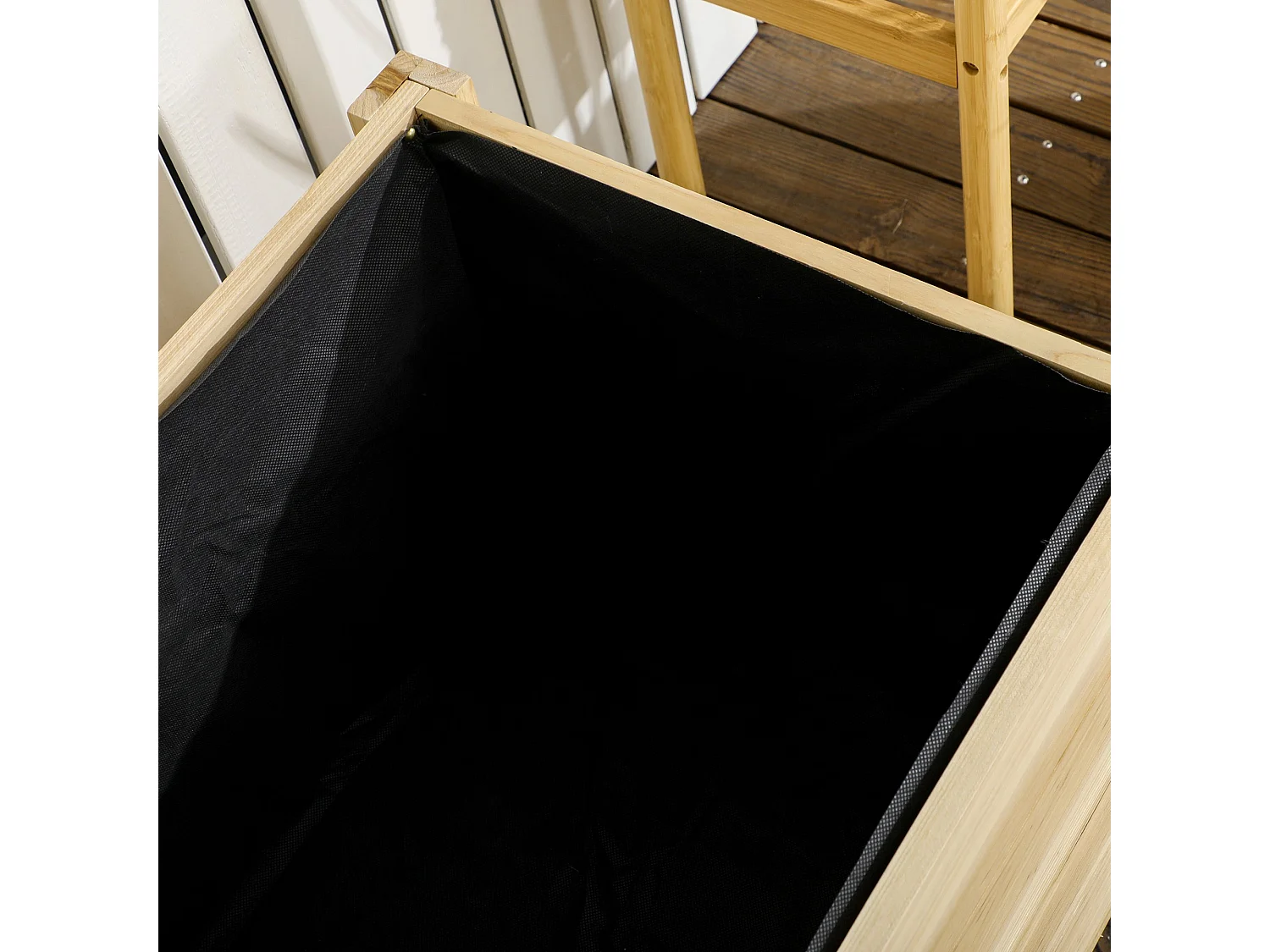 Jardinera con ruedas madera natural 89x48x47 cm Outsunny