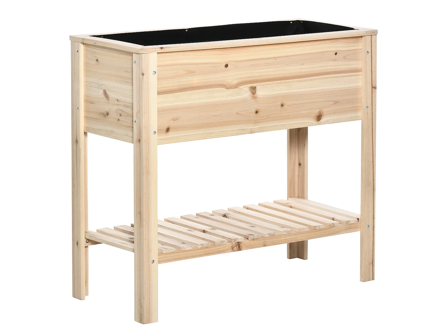 Huerto urbano elevado madera natural 90x40x81 cm Outsunny