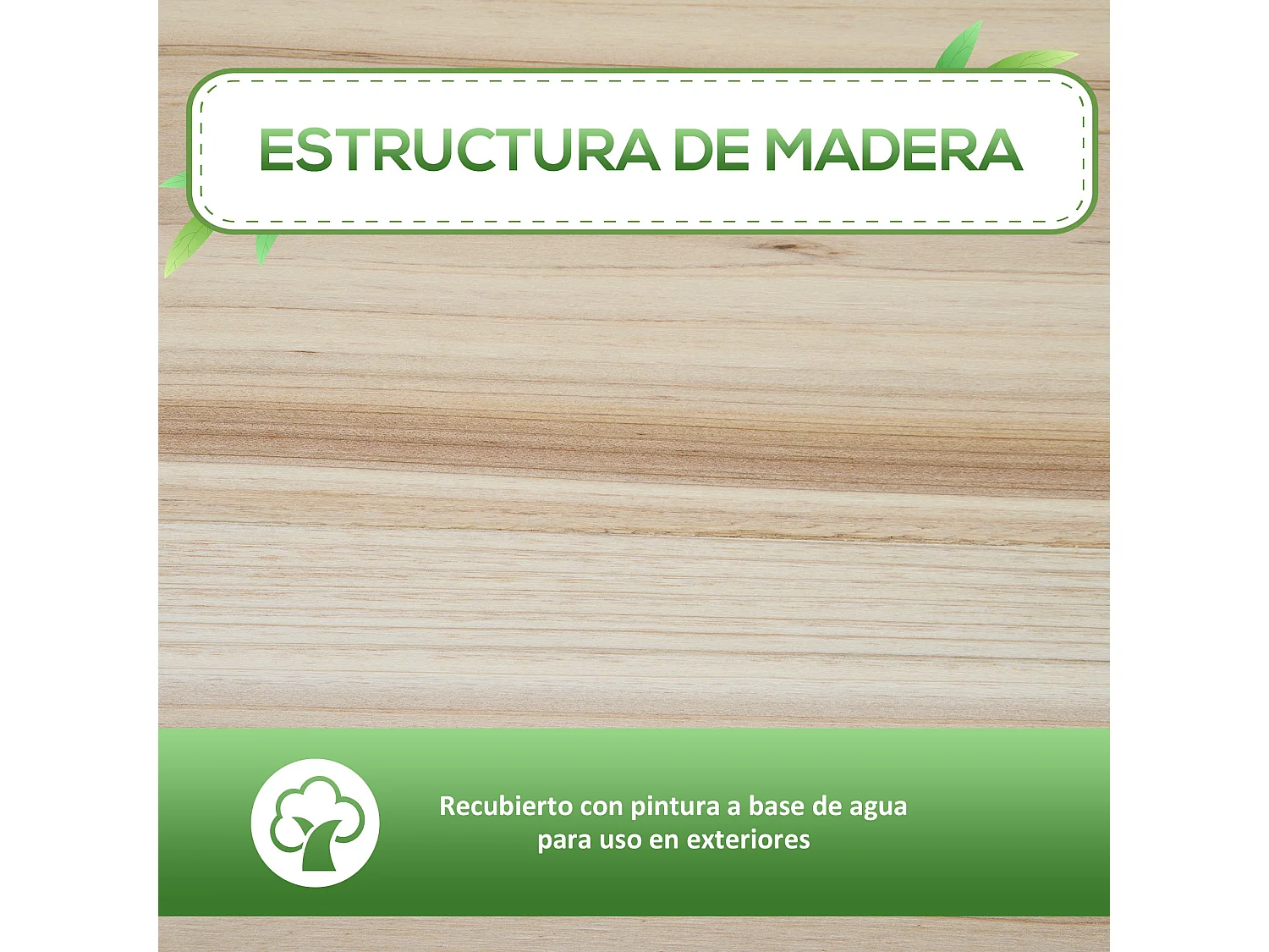 Huerto urbano elevado madera natural 90x40x81 cm Outsunny