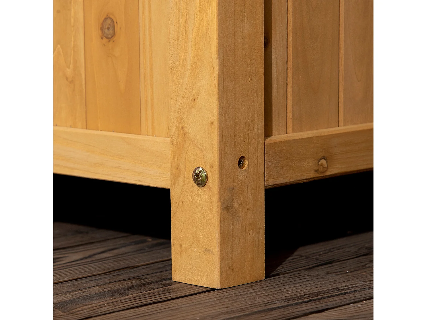 Jardinera con enrejado madera natural 90x45x180 cm Outsunny