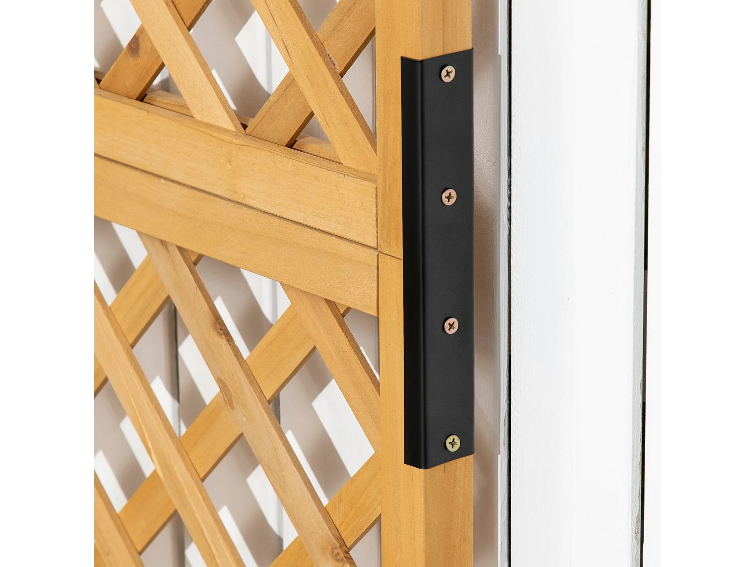 Jardinera con enrejado madera natural 90x45x180 cm Outsunny