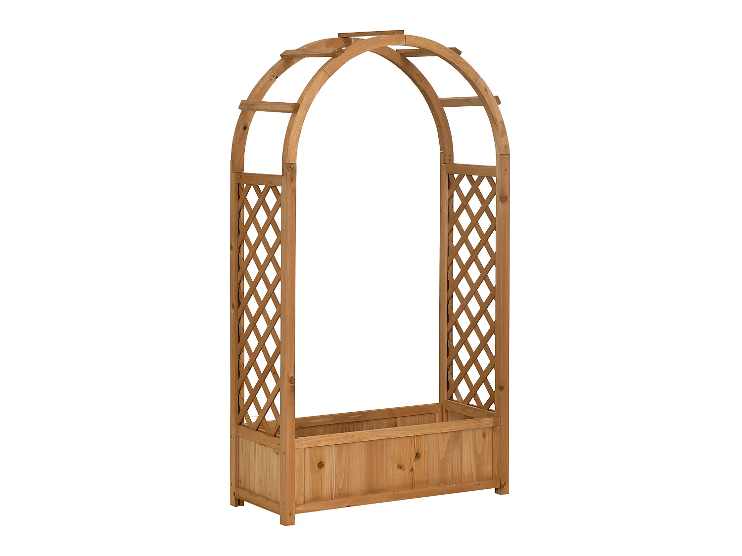Jardinera con enrejado madera natural 83x36x152 cm Outsunny