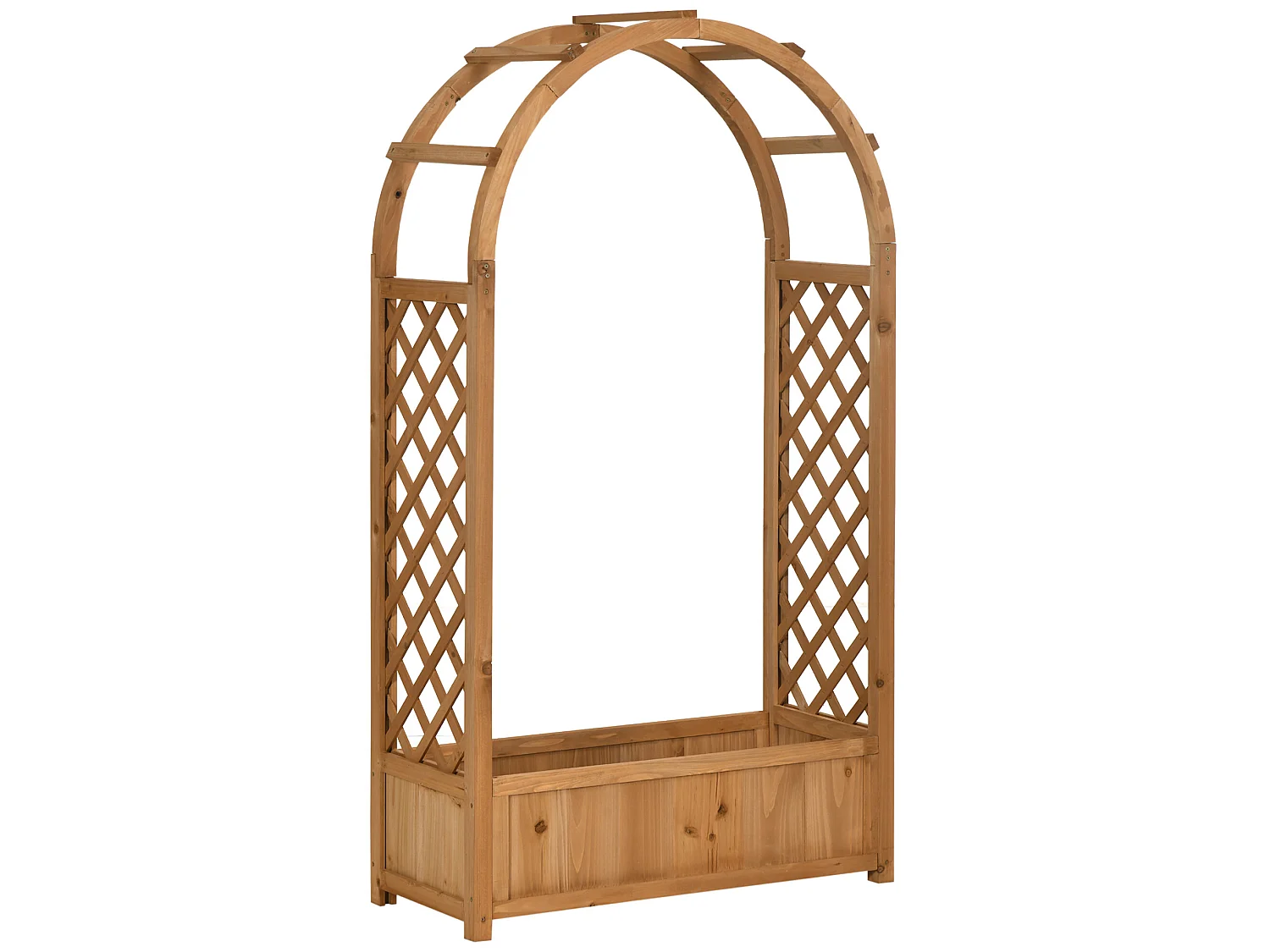 Jardinera con enrejado madera natural 83x36x152 cm Outsunny