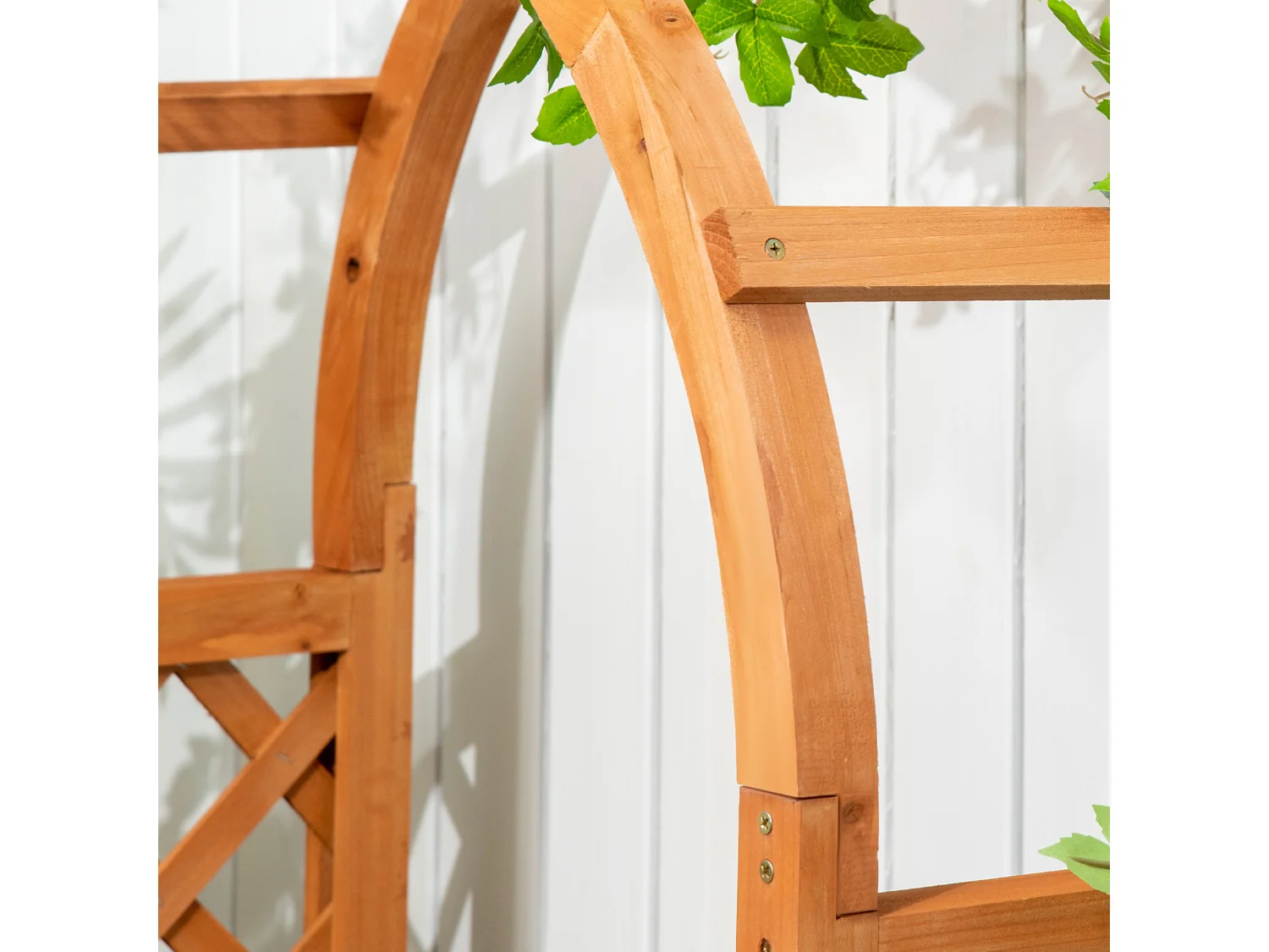 Jardinera con enrejado madera natural 83x36x152 cm Outsunny