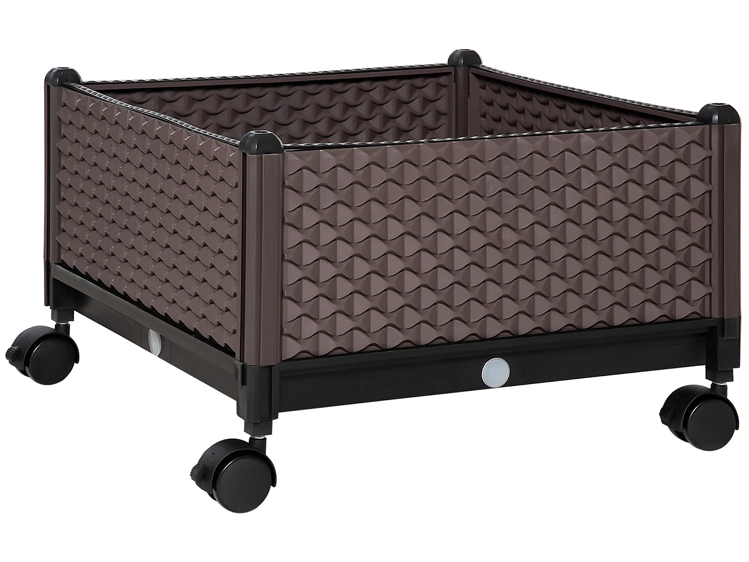 Jardinera con ruedas marrón 50x50x33 cm Outsunny