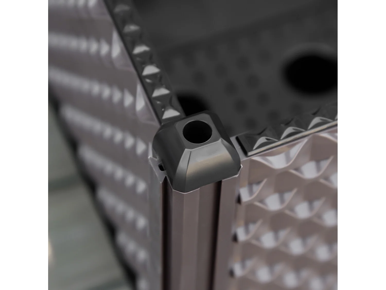 Jardinera con ruedas marrón 50x50x33 cm Outsunny