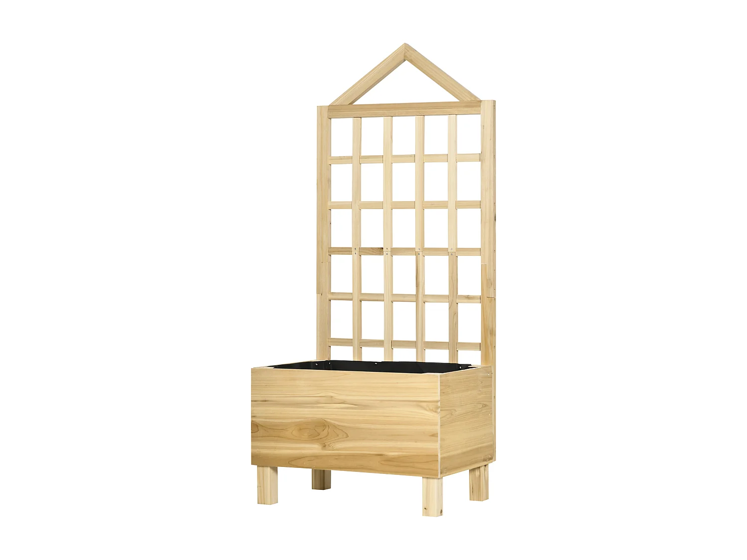 Jardinera con enrejado madera natural 60x43x147 cm Outsunny
