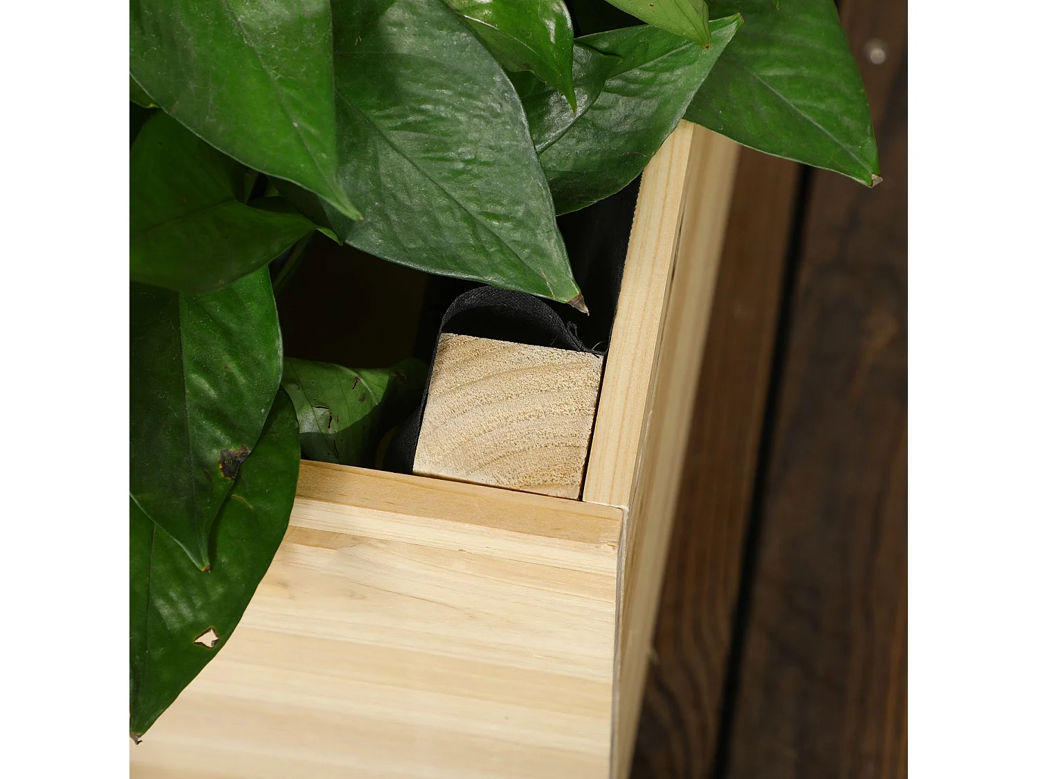 Jardinera con enrejado madera natural 60x43x147 cm Outsunny