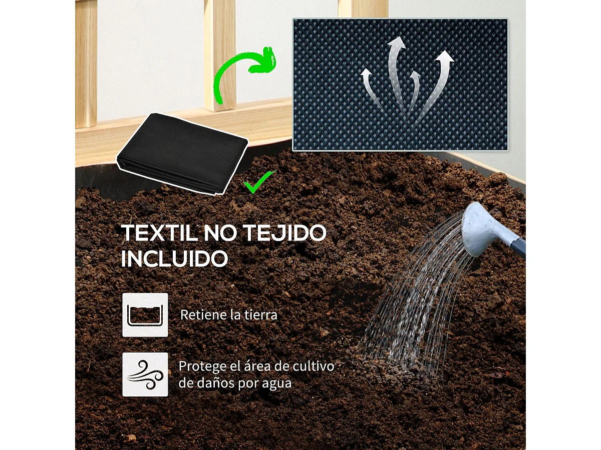 Jardinera con enrejado madera natural 60x43x147 cm Outsunny