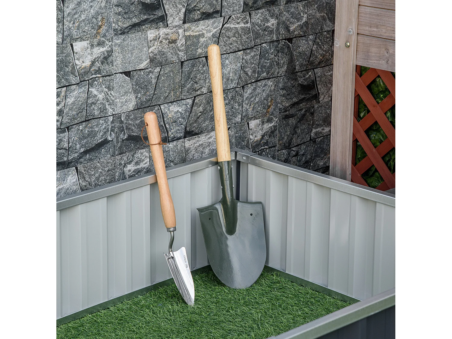 Arriate de jardín gris 174x90x30 cm Outsunny