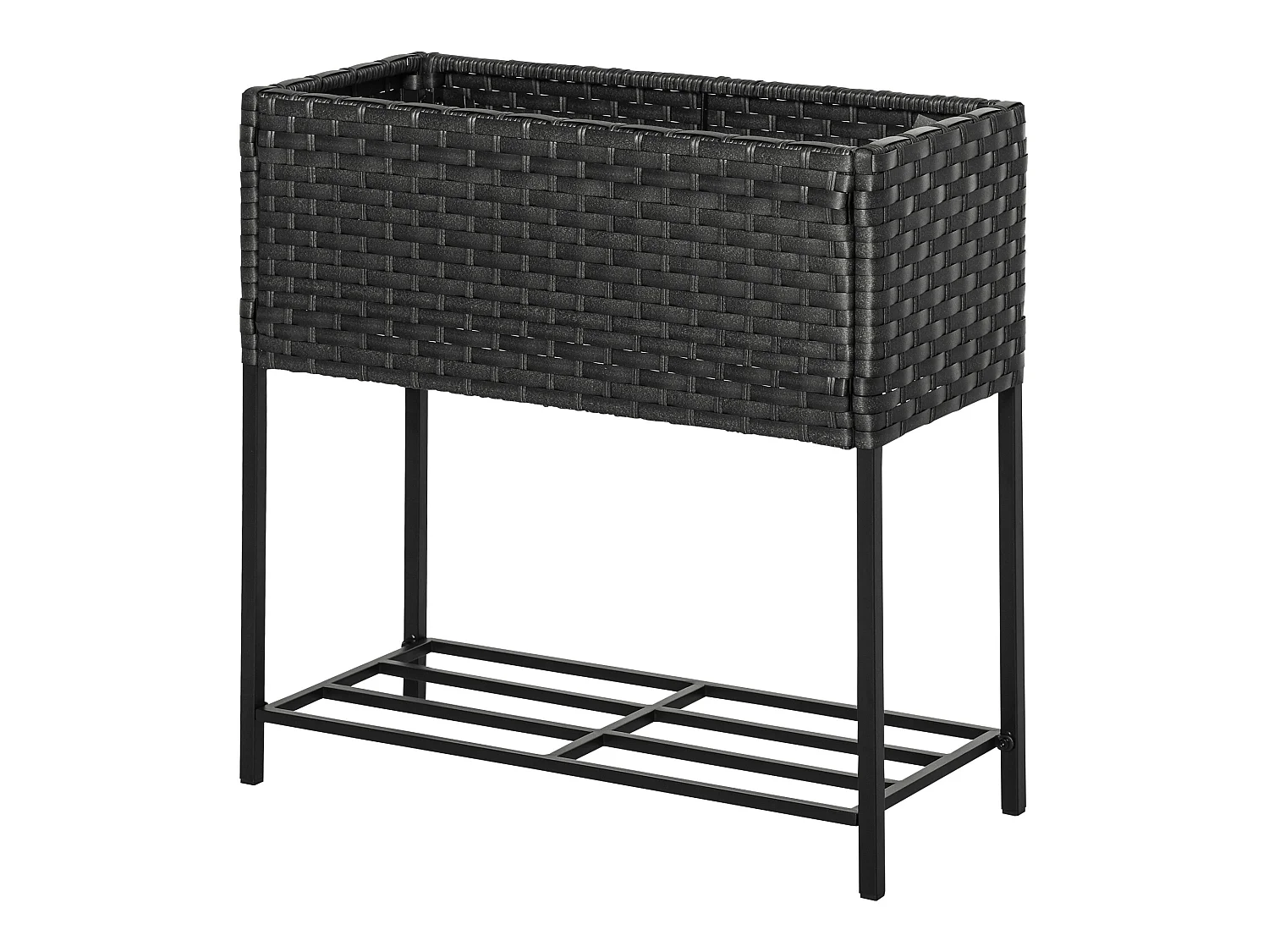 Soporte para jardinera negro 70x30x72 cm Outsunny