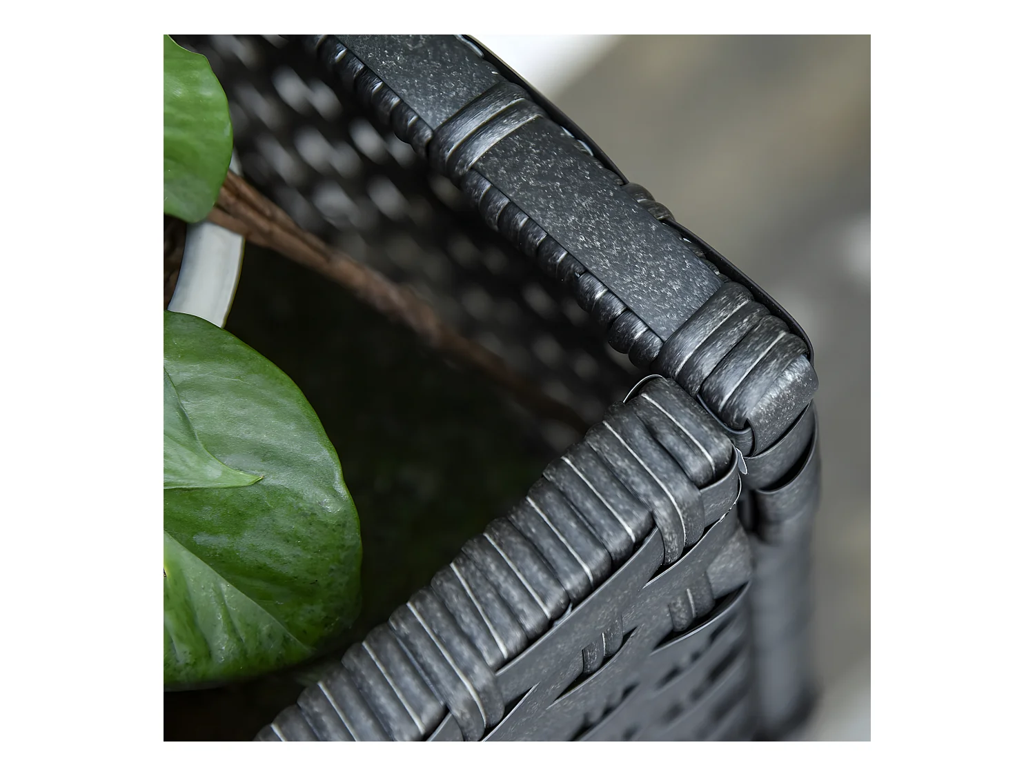 Soporte para jardinera negro 70x30x72 cm Outsunny