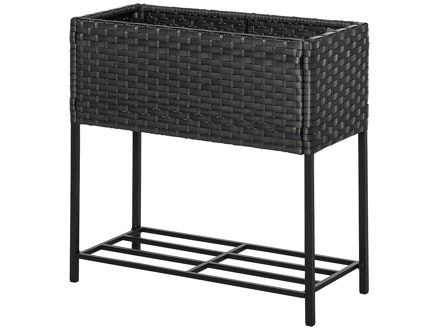 Soporte para jardinera negro 70x30x72 cm Outsunny