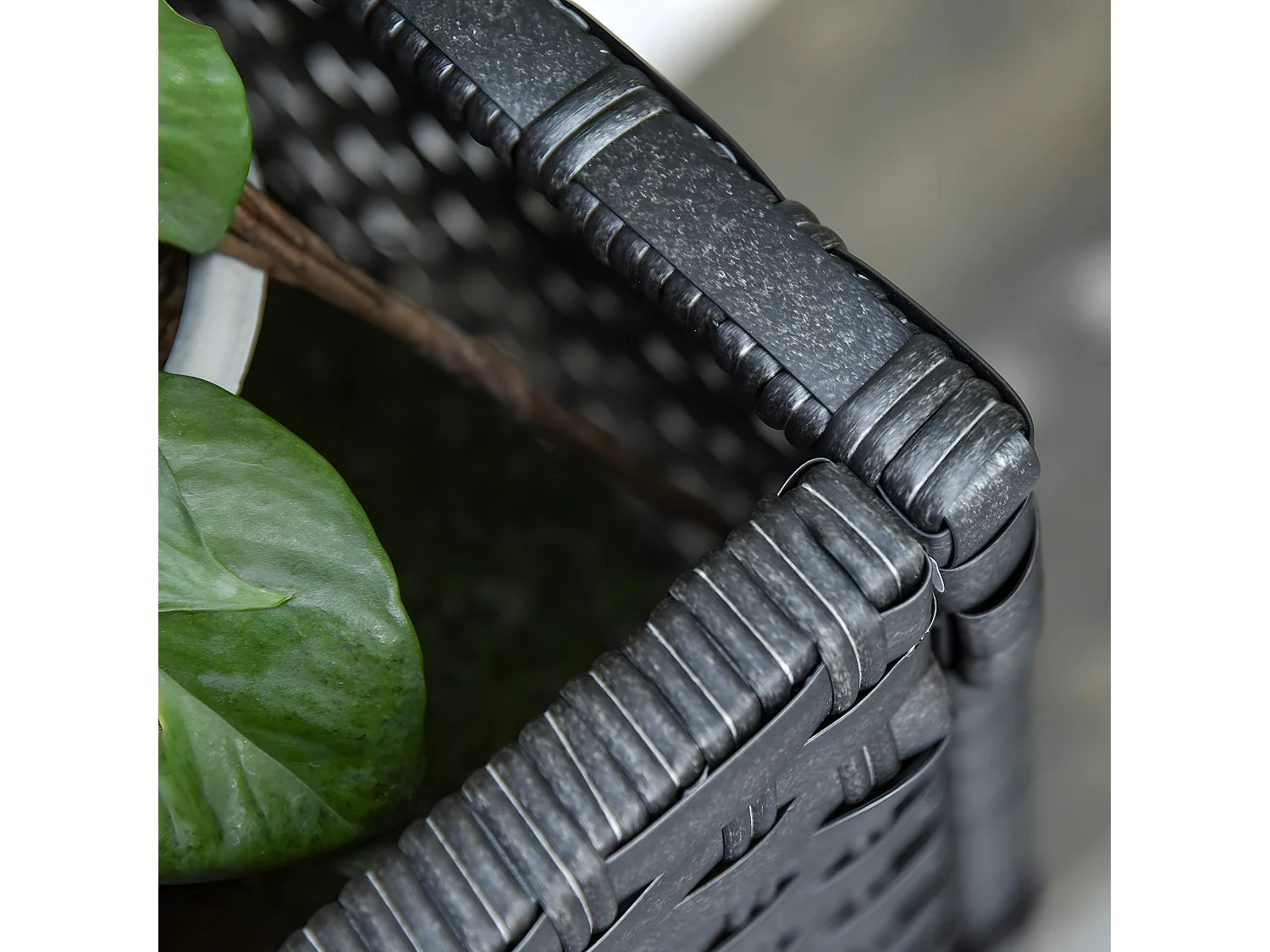 Soporte para jardinera negro 70x30x72 cm Outsunny