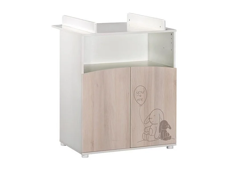 BABYPRICE Commode a Langer Lapinou 2 portes - 1 Niche