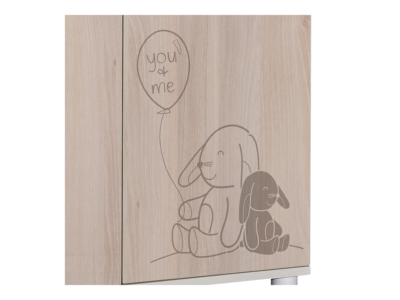 Wickelkommode mit 2 Türen und einem offenen Fach im Holzdekor