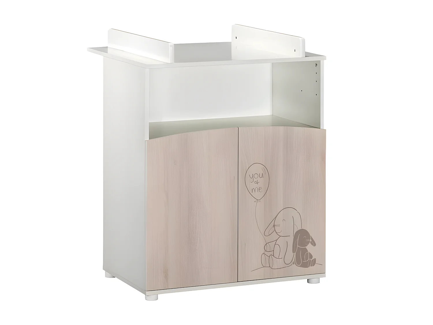 BABYPRICE Commode a Langer Lapinou 2 portes - 1 Niche