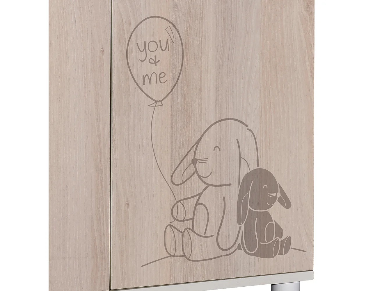 BABYPRICE Commode a Langer Lapinou 2 portes - 1 Niche