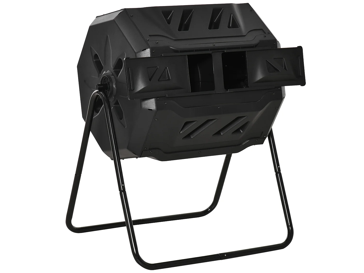 Compostador de tambor negro 71x64x96 cm Outsunny