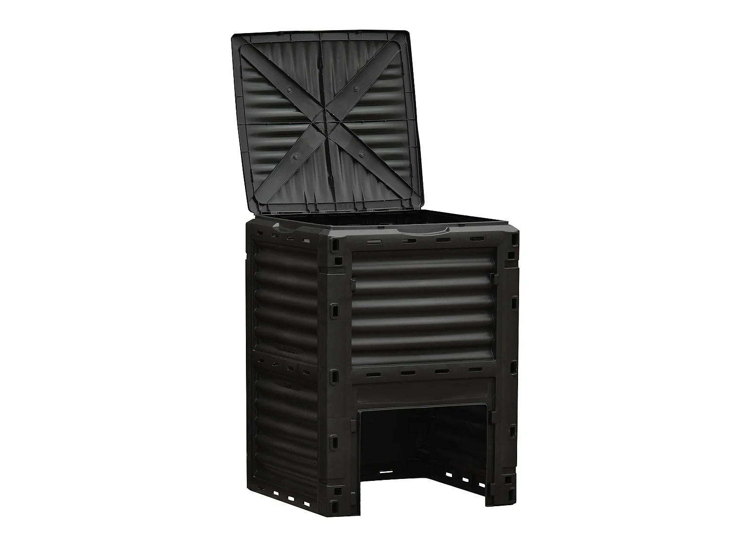 Compostador de jardín negro 60.5x60.5x81.5 cm Outsunny