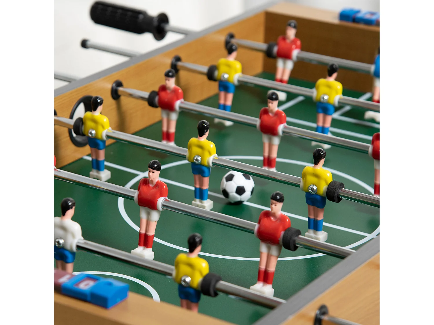 Futbolín de mesa madera natural 69x36.5x22 cm HOMCOM