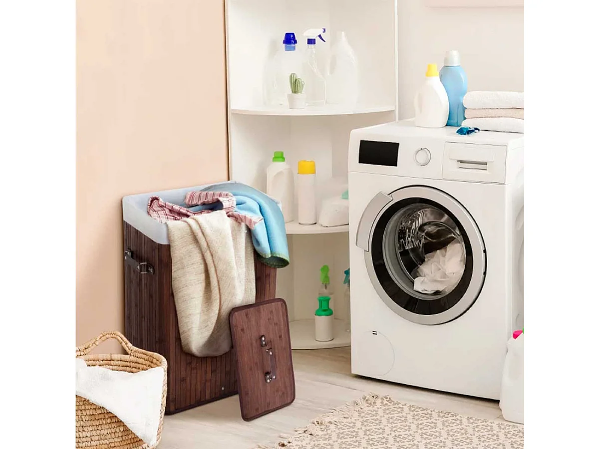 Cesto para ropa sucia marrón 40x30x60cm HOMCOM