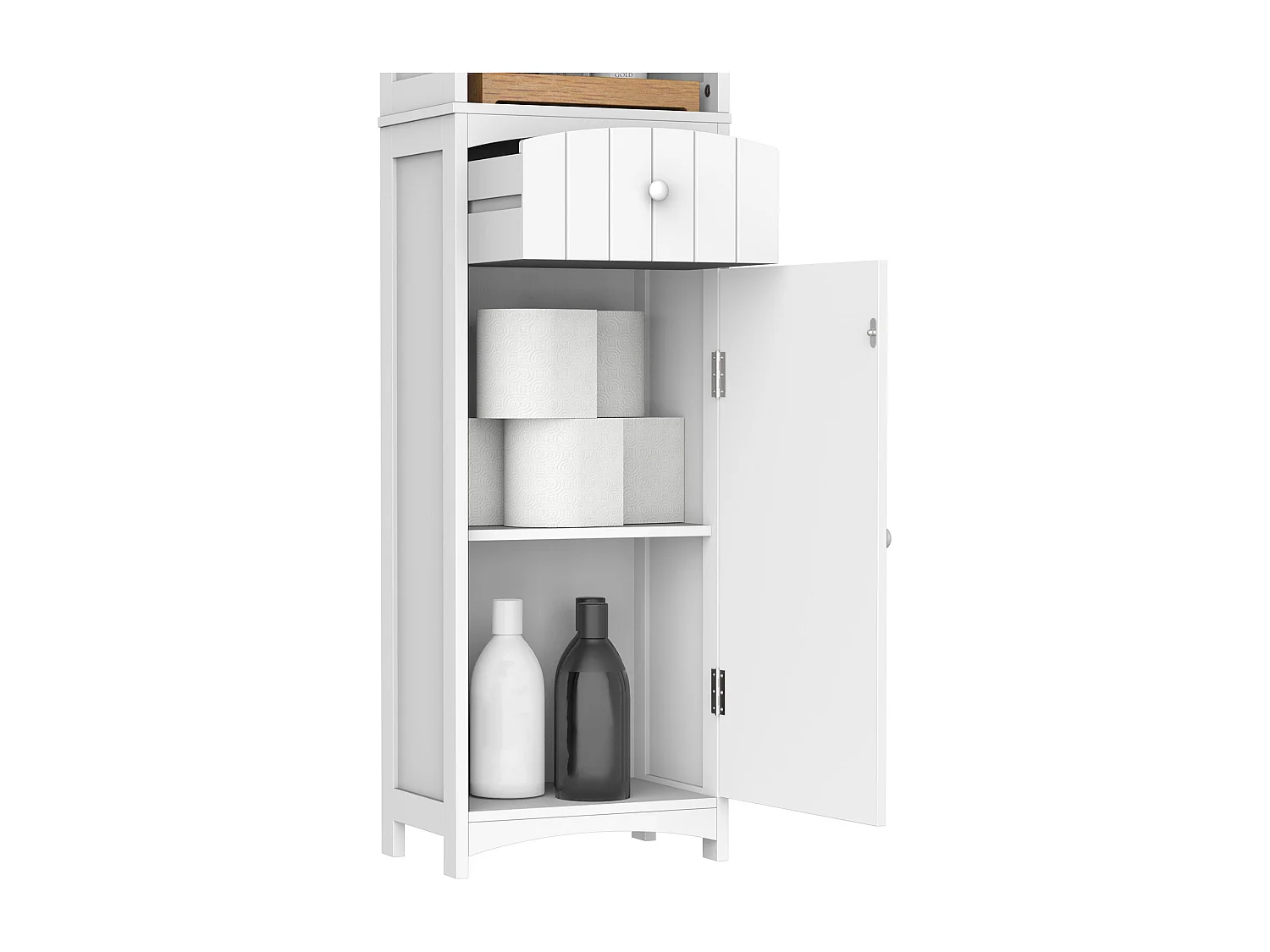 Armario de baño blanco 34x24x170cm HOMCOM