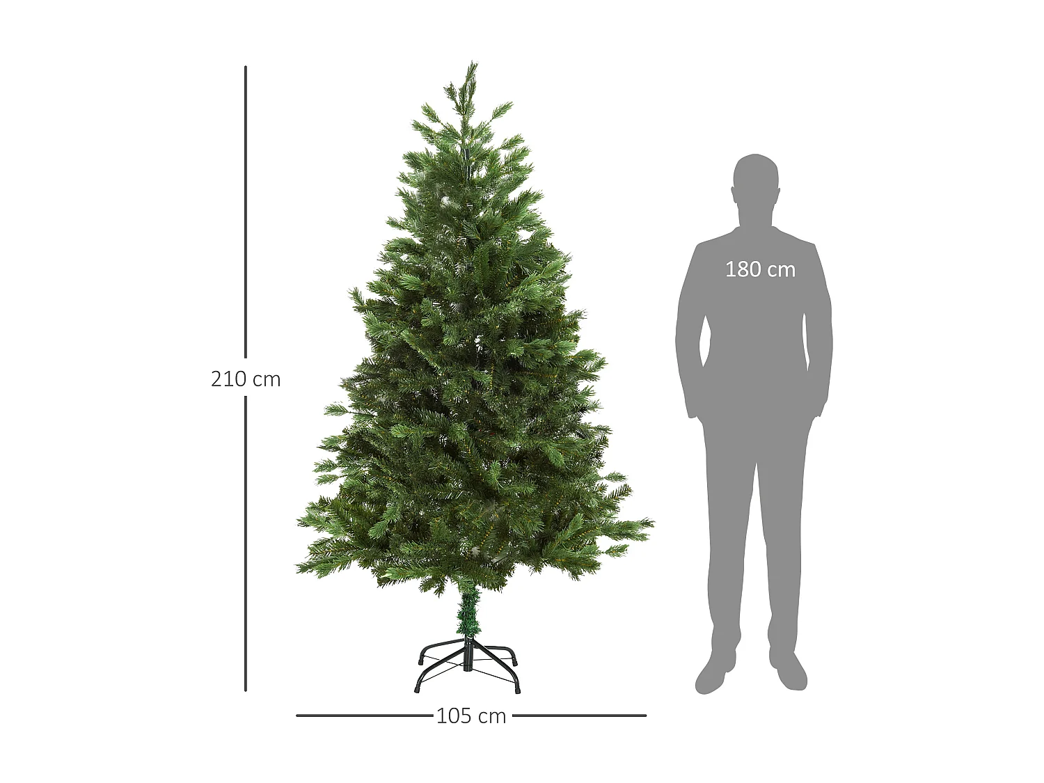 Árbol de navidad verde ø105x210 cm HOMCOM