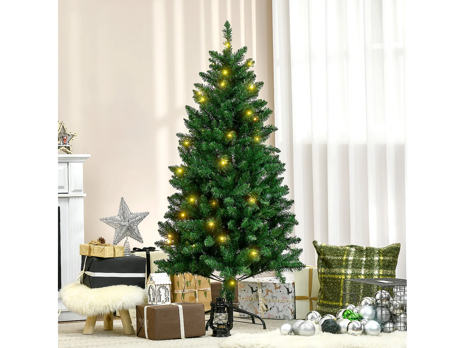 Árbol de navidad verde 84x84x150 cm HOMCOM