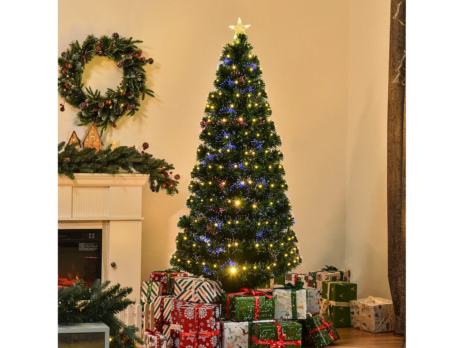 Árbol de navidad verde 82x82x180 cm HOMCOM