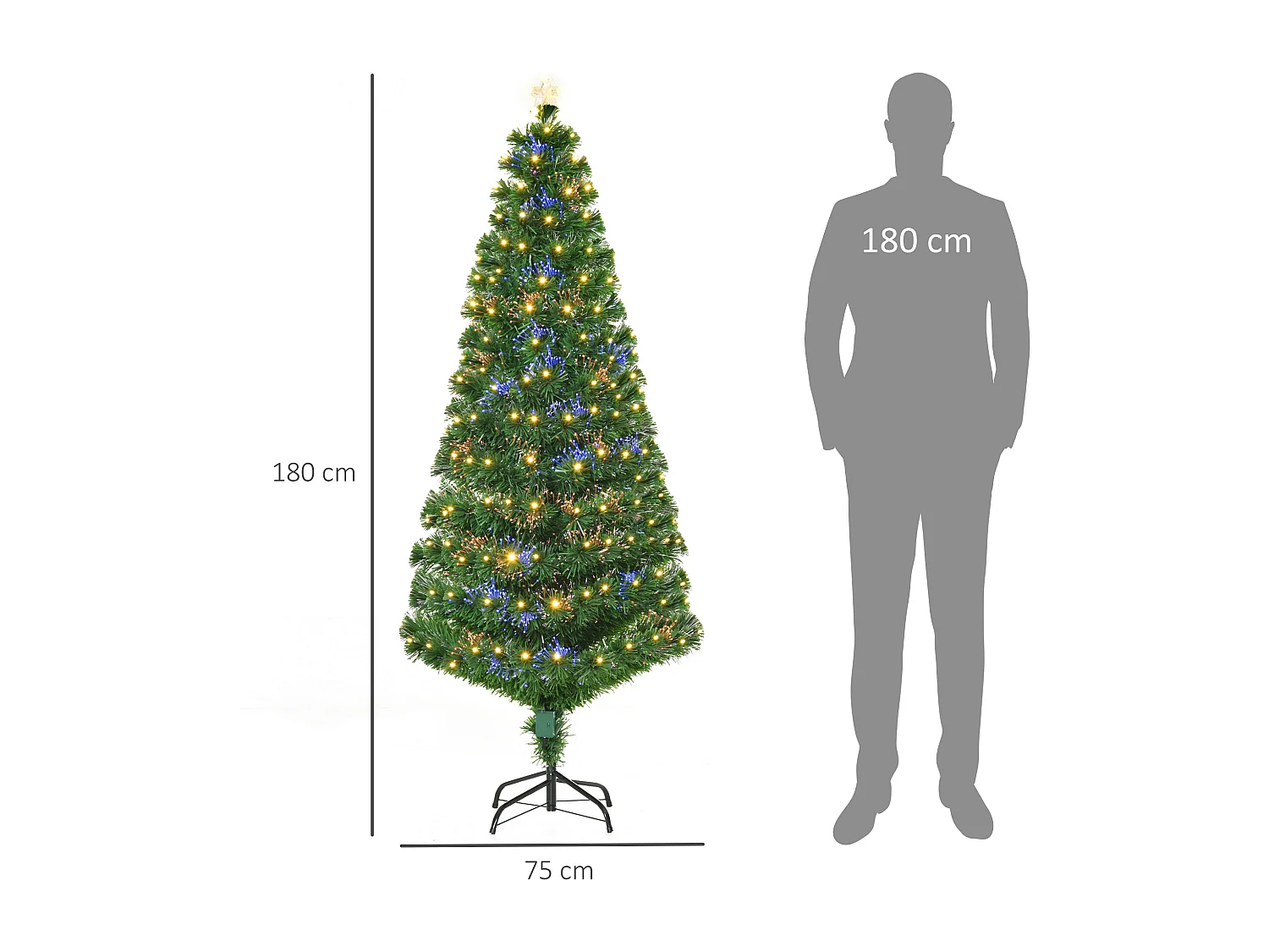 Árbol de navidad verde 82x82x180 cm HOMCOM