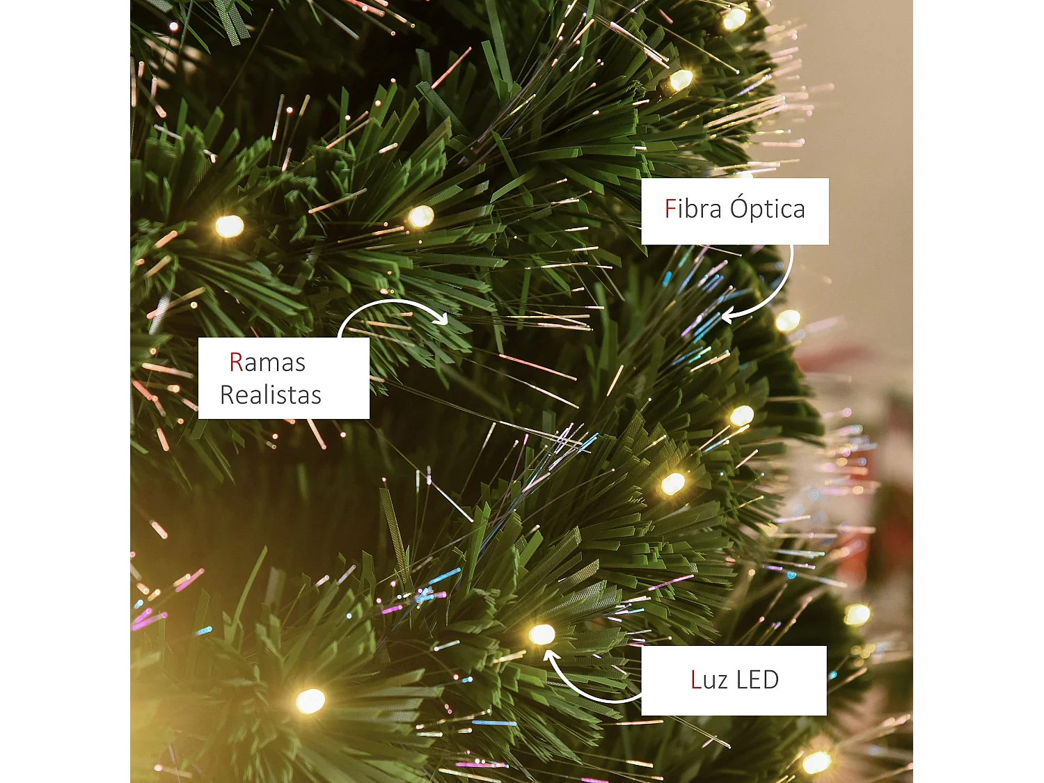 Árbol de navidad verde 82x82x180 cm HOMCOM