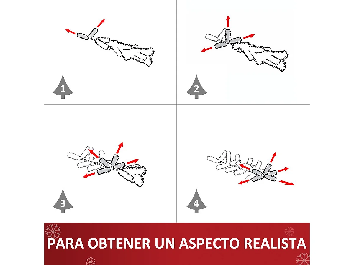 Árbol de navidad verde 82x82x180 cm HOMCOM