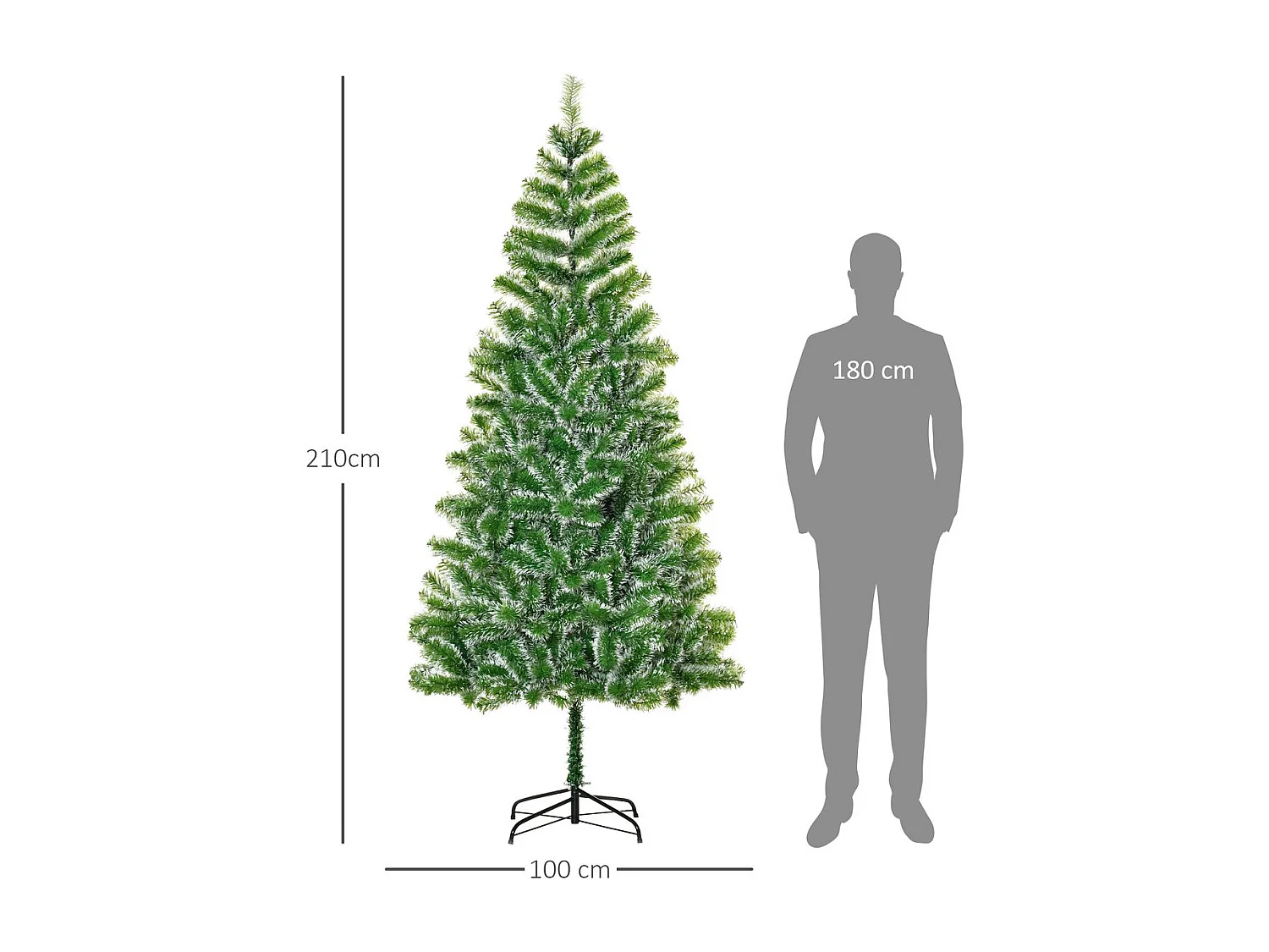 Árbol de navidad verde 100x100x210 cm HOMCOM