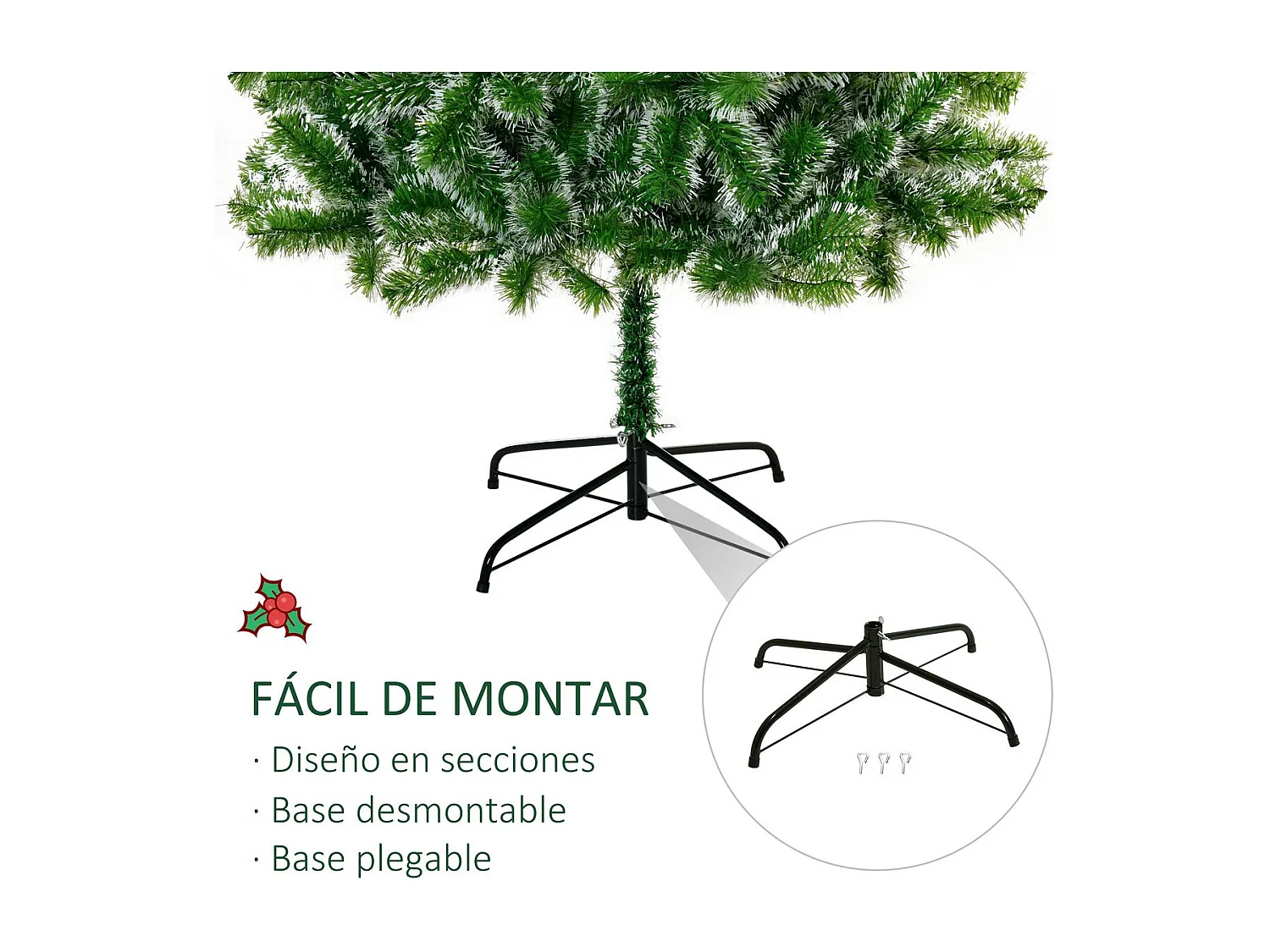 Árbol de navidad verde 100x100x210 cm HOMCOM