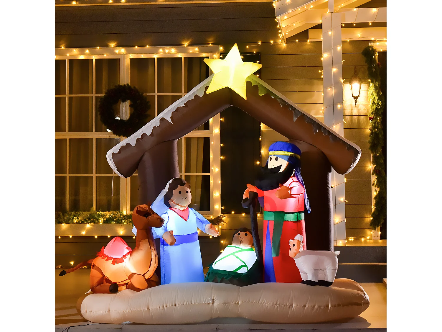 Decoración inflable de navidad multicolor 201x100x183 cm HOMCOM