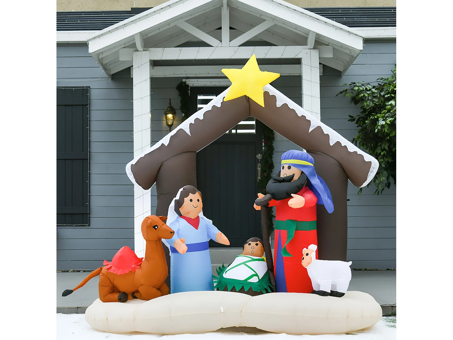 Decoración inflable de navidad multicolor 201x100x183 cm HOMCOM