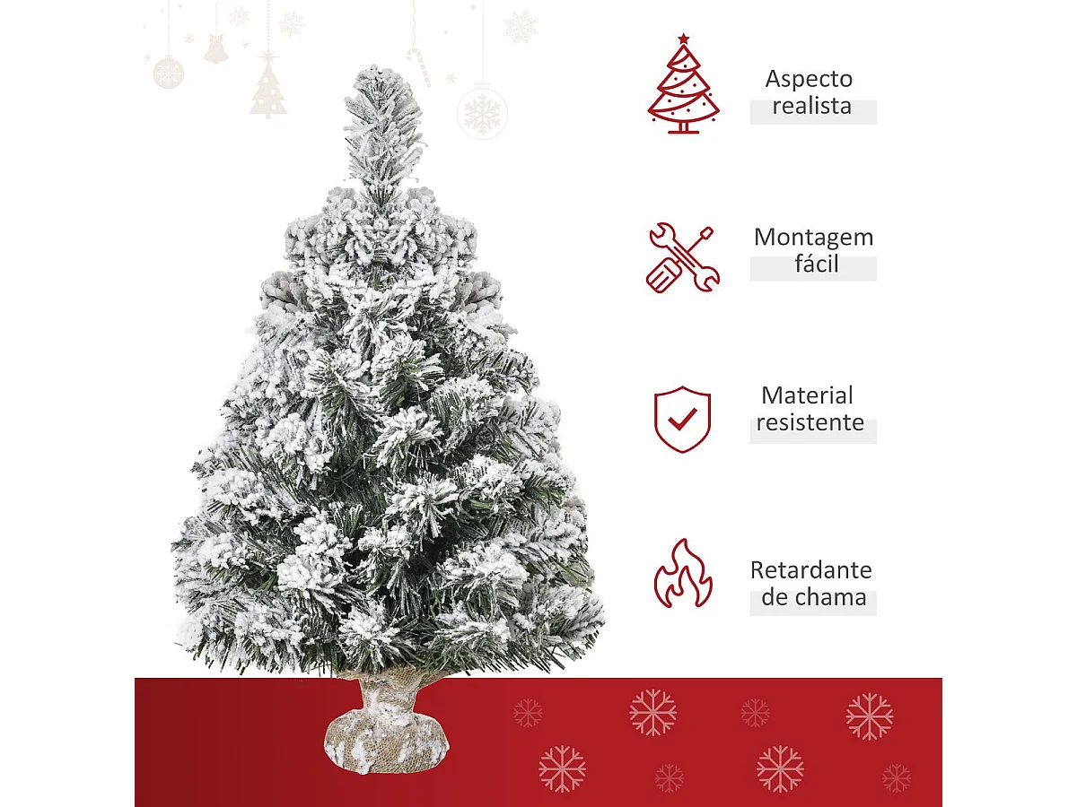 Árbol de navidad verde y blanco ø32x60 cm HOMCOM