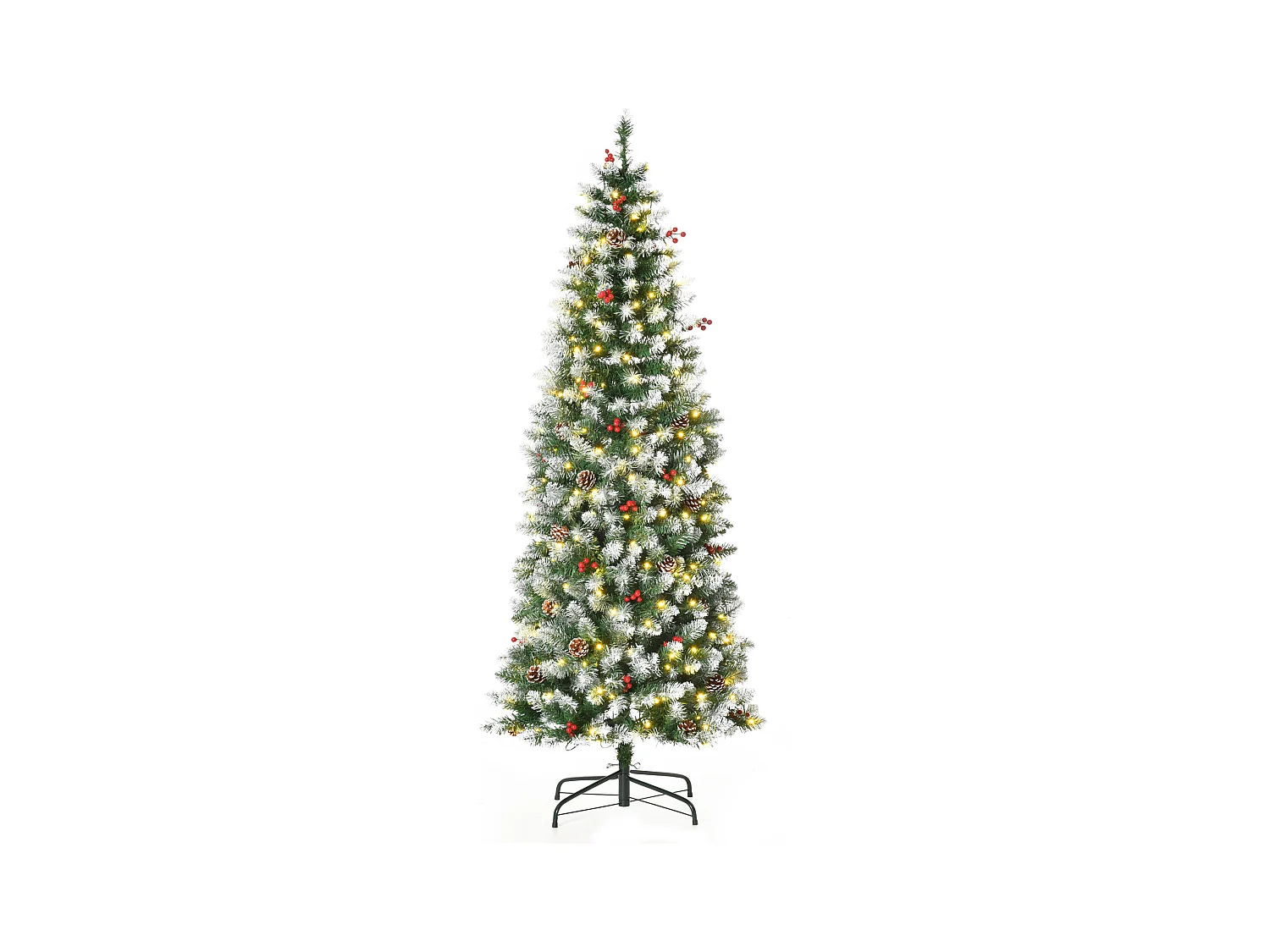 Árbol de navidad 180 cm con luz verde ø65x180 cm HOMCOM