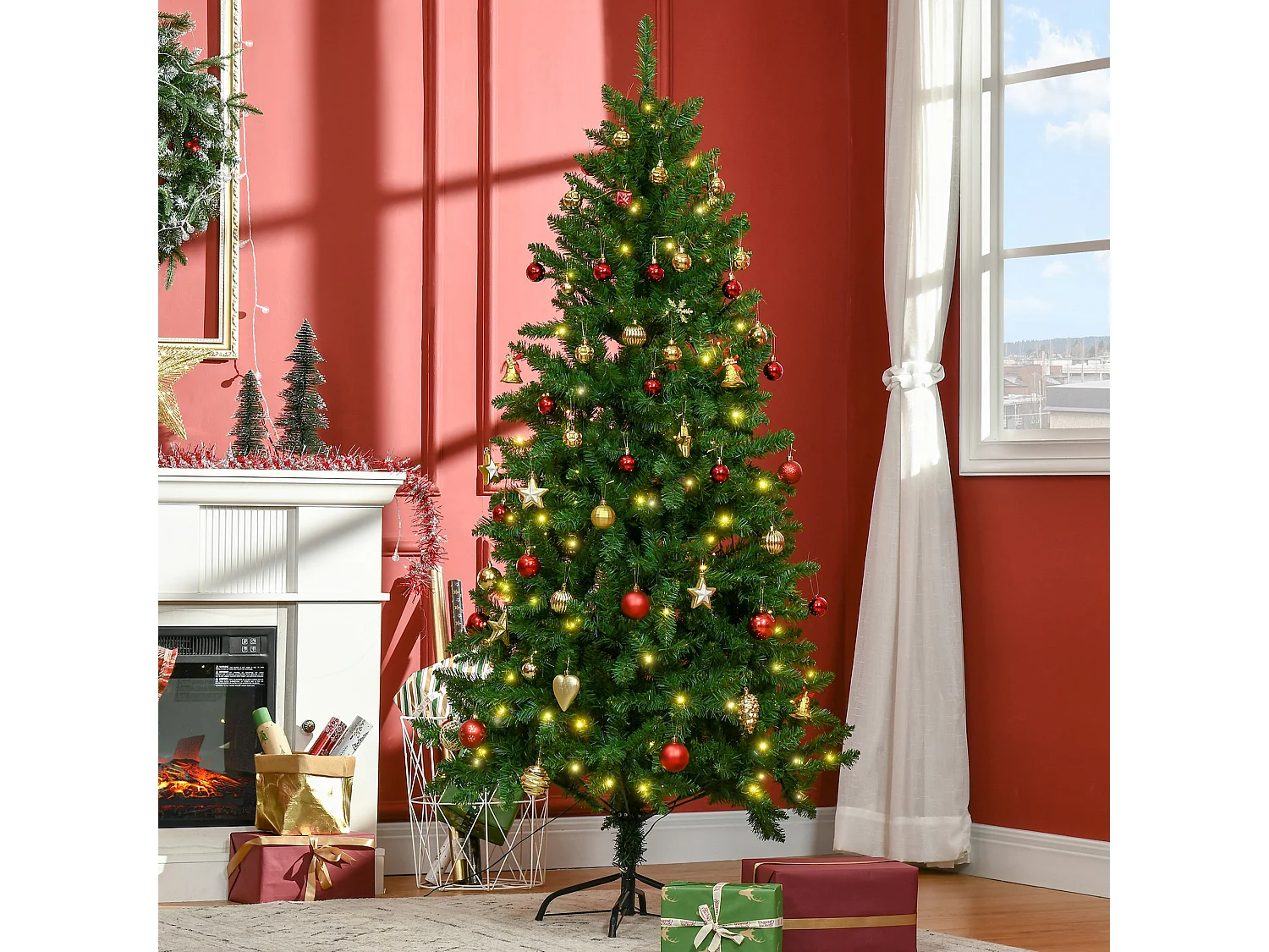 Árbol de navidad verde 94x94x180 cm HOMCOM