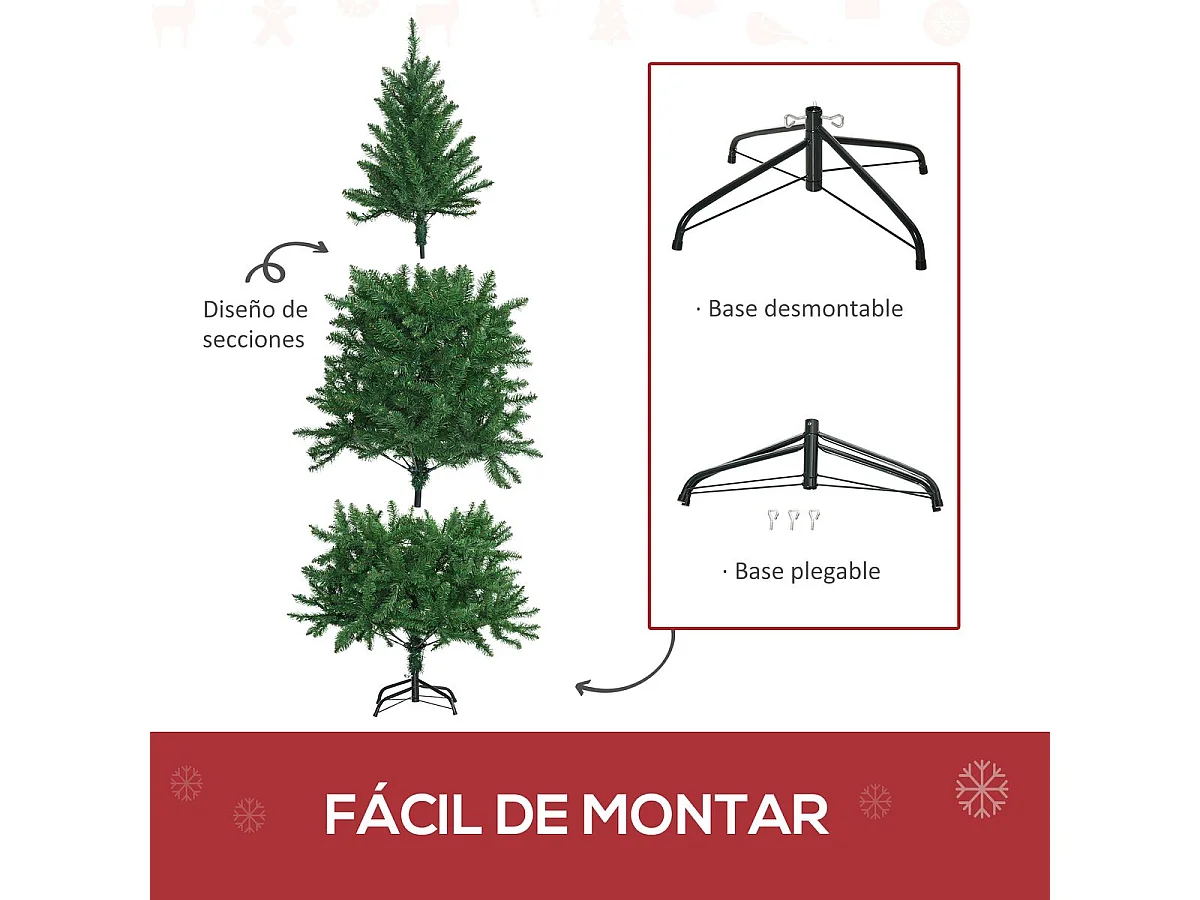 Árbol de navidad verde 94x94x180 cm HOMCOM