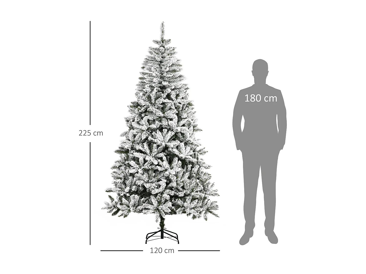 Árbol de navidad verde 120x120x225 cm HOMCOM