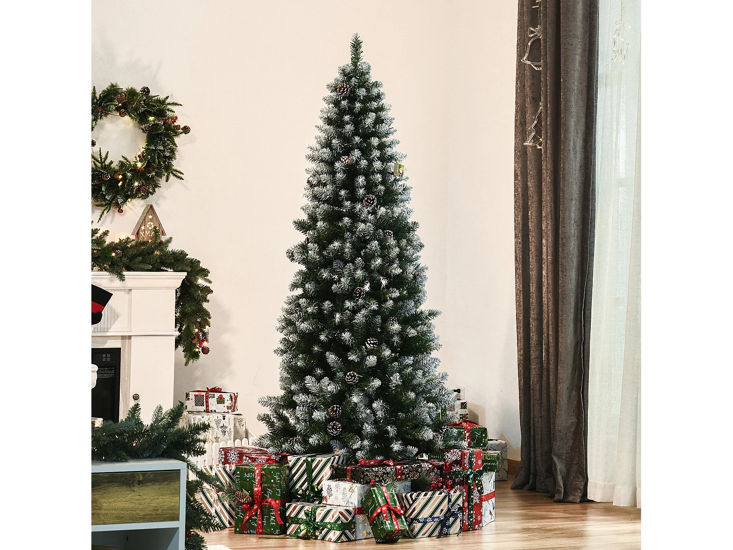 Árbol de navidad verde 75x75x180 cm HOMCOM
