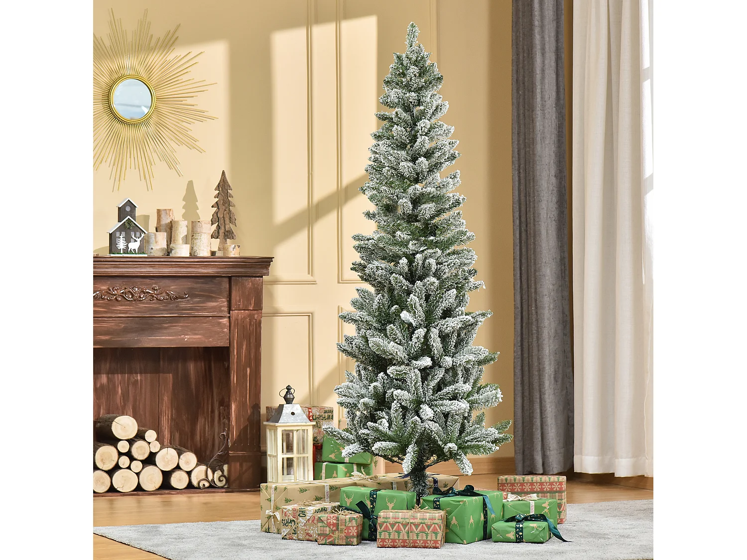 Árbol de navidad verde y blanco ø60x180 cm HOMCOM