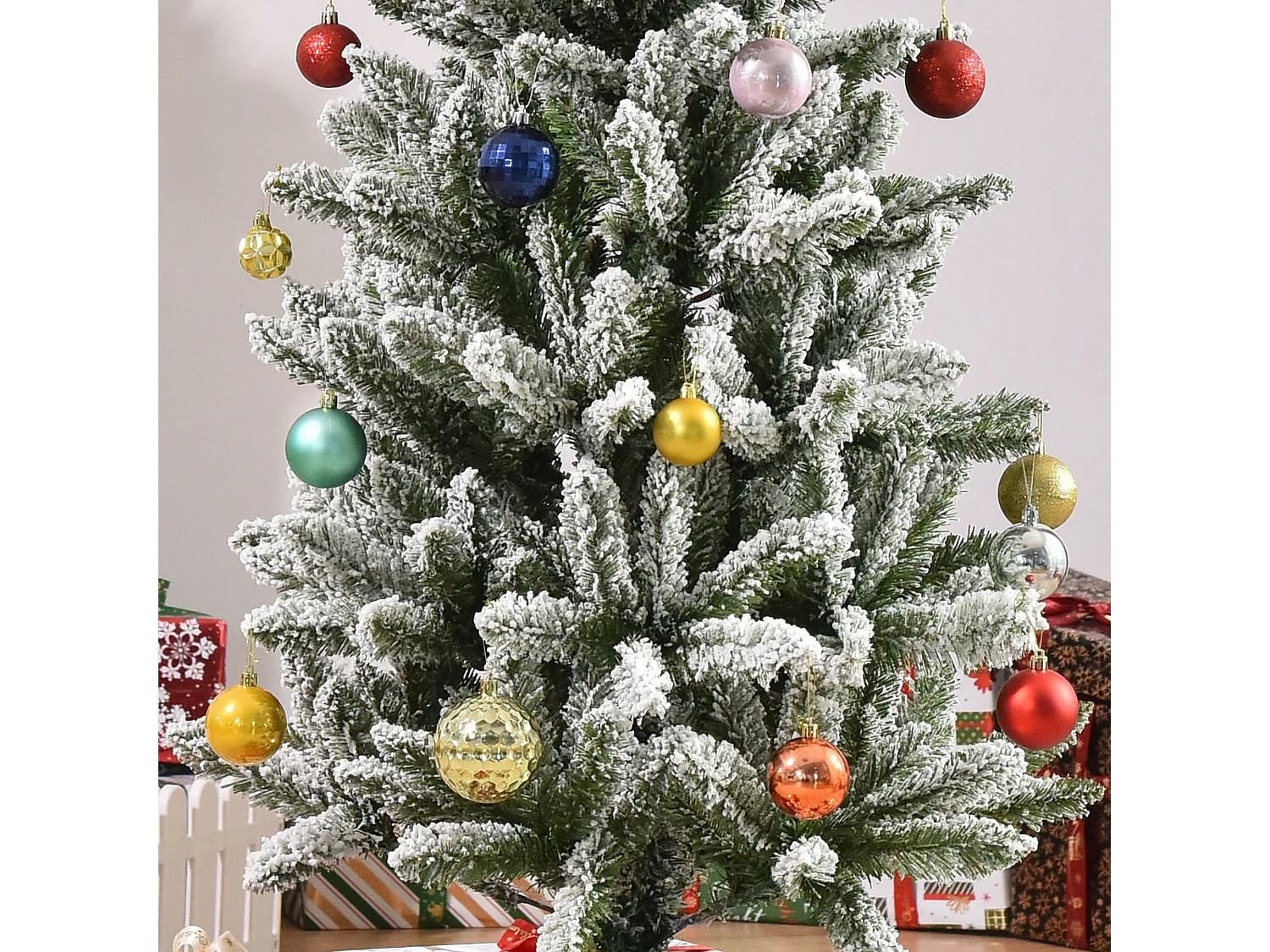 Árbol de navidad verde y blanco ø60x180 cm HOMCOM