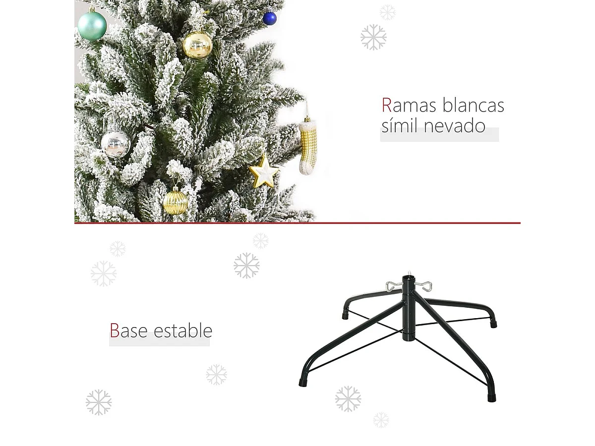 Árbol de navidad verde y blanco ø60x180 cm HOMCOM