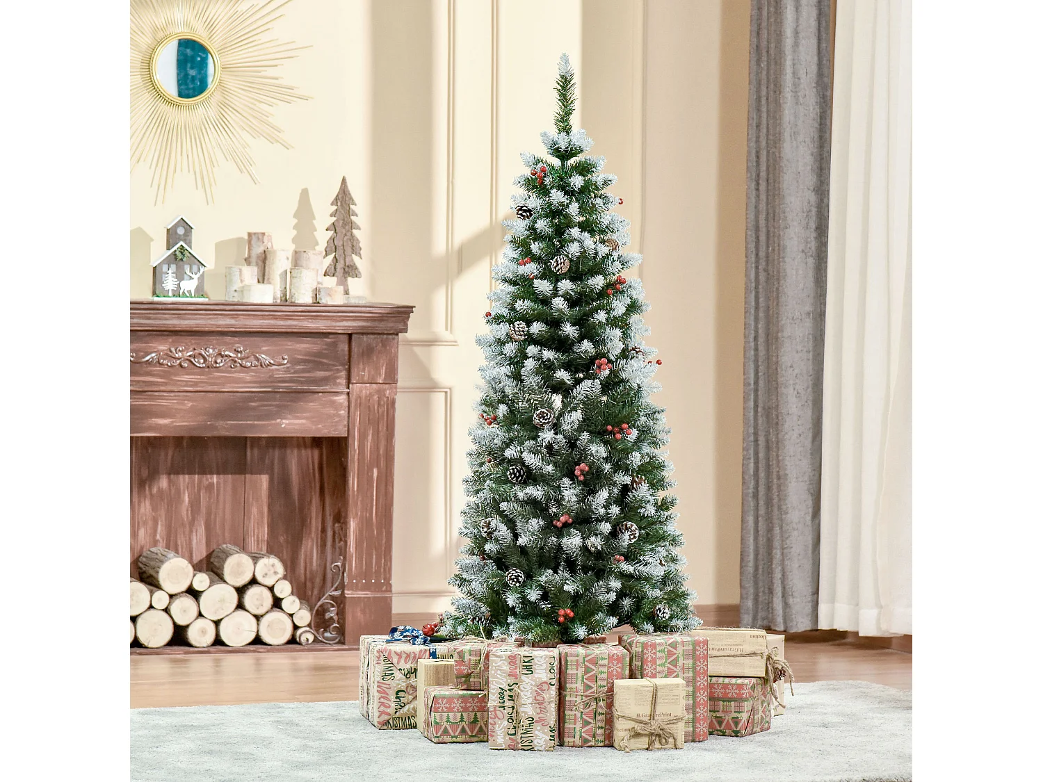 Árbol de navidad verde 53x53x150 cm HOMCOM