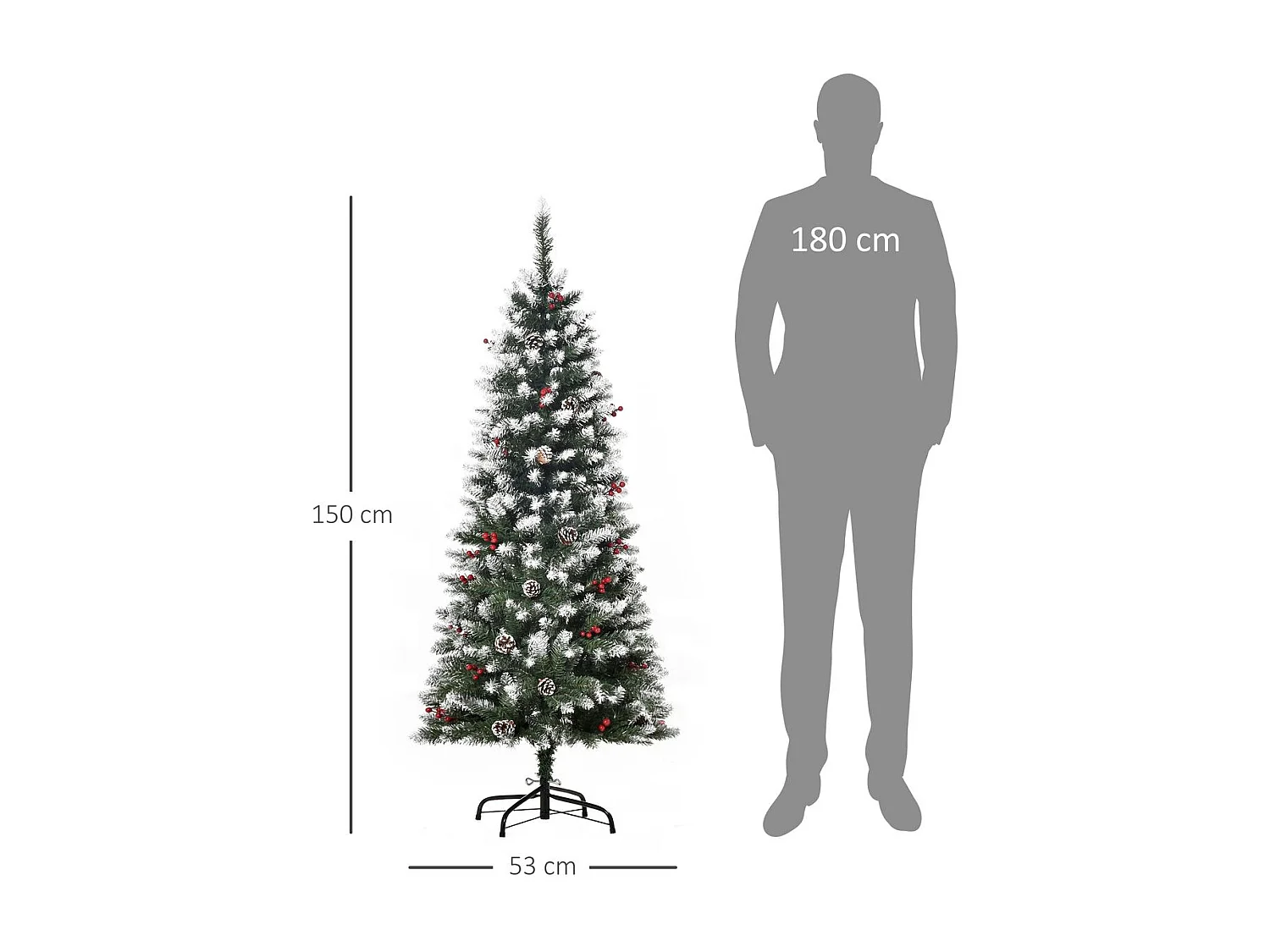 Árbol de navidad verde 53x53x150 cm HOMCOM