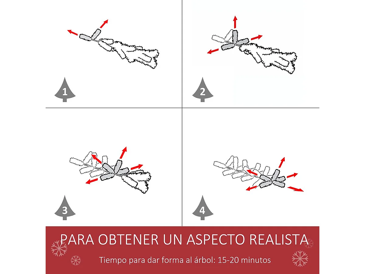 Árbol de navidad verde 53x53x150 cm HOMCOM