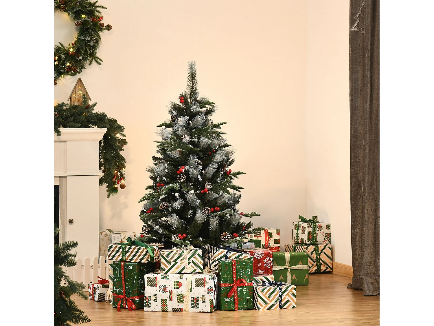 Árbol de navidad verde 60x60x120 cm HOMCOM